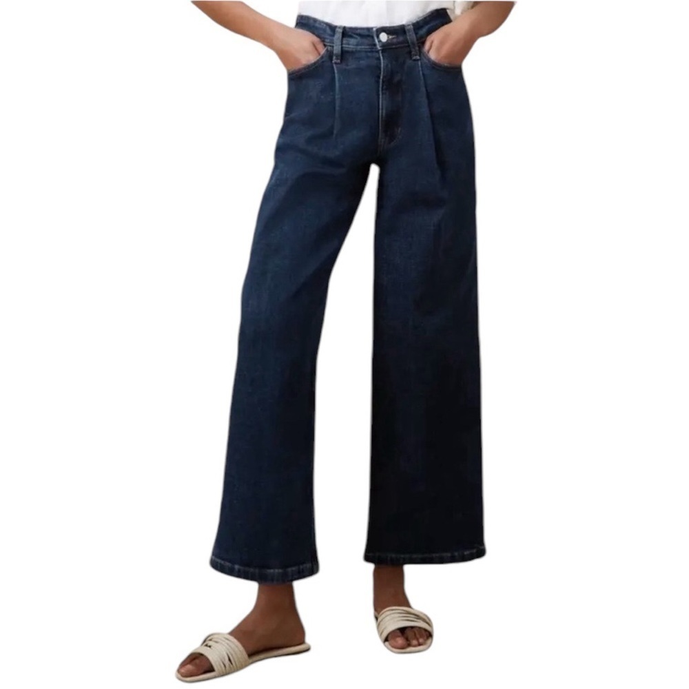Banana Republic High Rise Pleaded Wide Leg Cropped Jeans - Picture 8 of 8